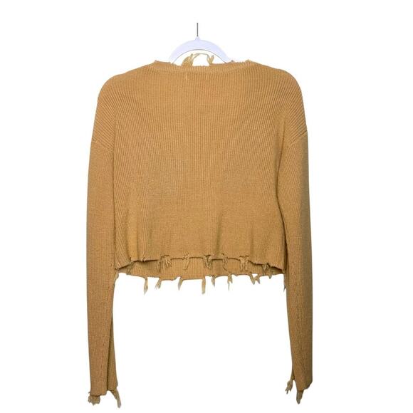 Lovers & Friends Prospect Long Sleeve Sweater Wool Blend Frye Ends Dark Camel M - Picture 5 of 8